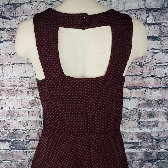 City Triangles Midi Polka Dot Black/Red Dress M - Picture 5 of 6